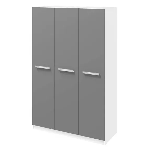 Triple Wardrobe with Shelves - Grey image