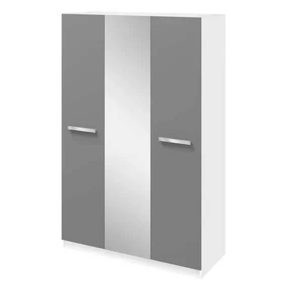 Triple Wardrobe with Shelves - Grey