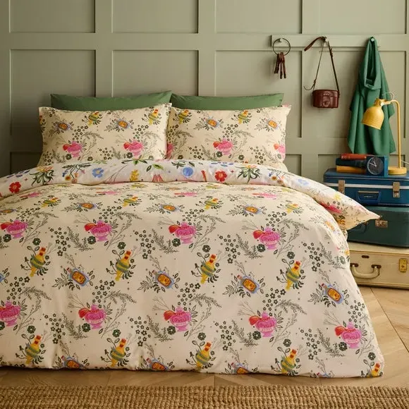 Reversible Duvet Cover Set - Natural, Cotton