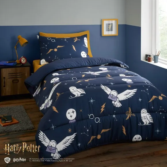 Single Duvet Set with Pillowcase - Blue, Polyester image