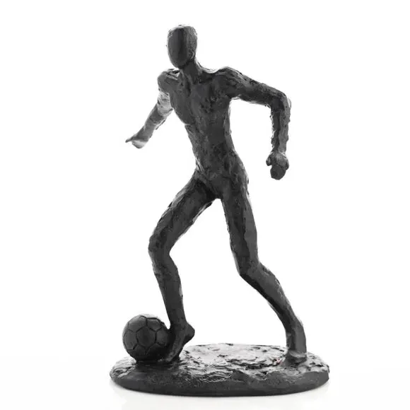 Footballer Ornament Figure - Black, Polyresin