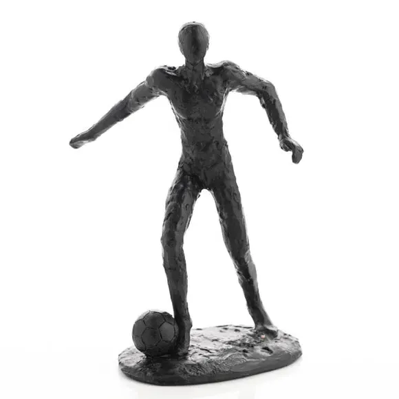 Footballer Ornament Figure - Black, Polyresin