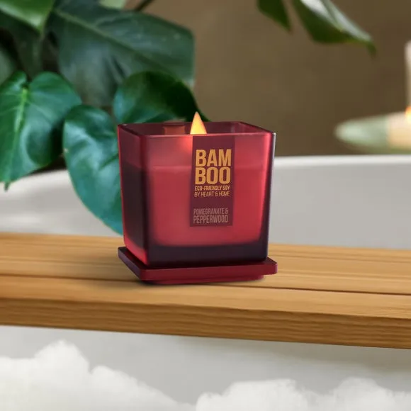 Jar Candle with Lid - Red, Soy Wax image