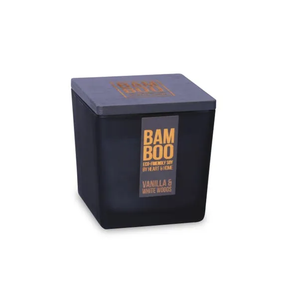 Jar Candle with Rattan Wick - Black, Soy Wax