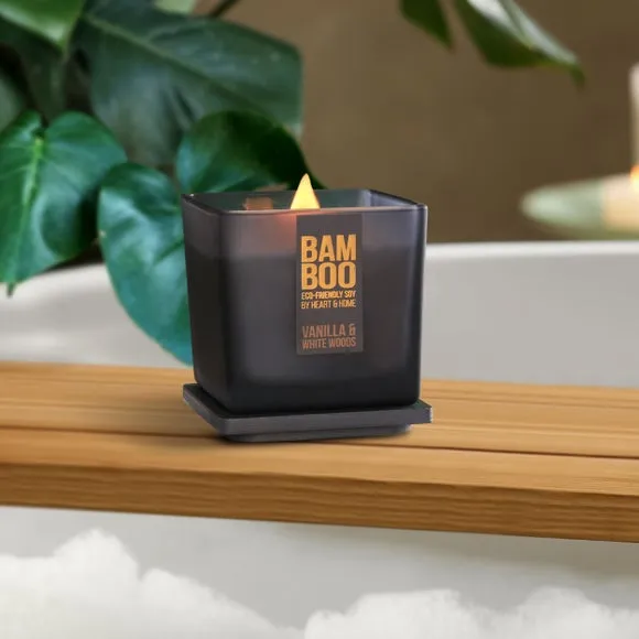 Jar Candle with Rattan Wick - Black, Soy Wax image