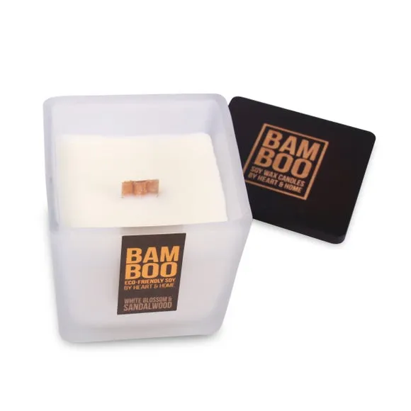 Jar Candle with Rattan Wick - White, Soy Wax