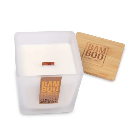 Jar Candle with Wooden Lid - White, Soy Wax