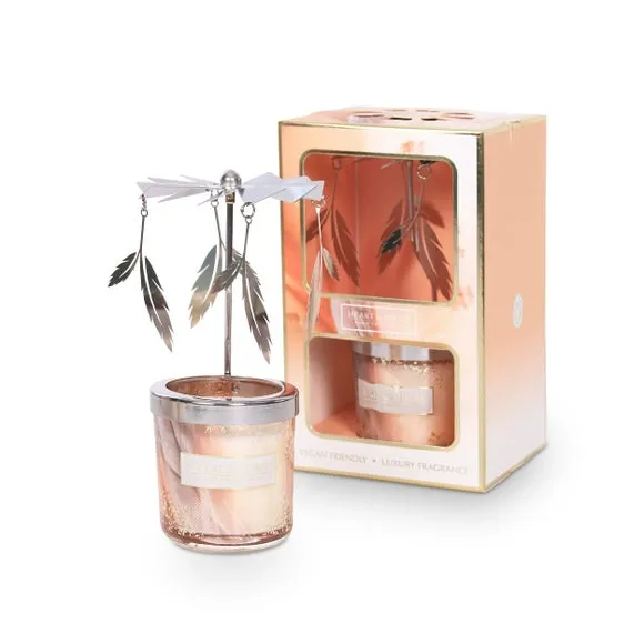 Mini Carousel Candle with Feather - Orange