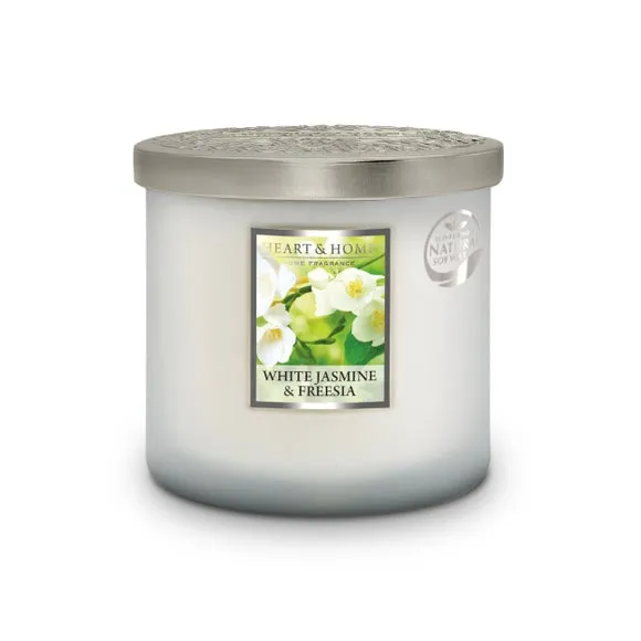 Multi Wick Candle Jasmine Freesia - White Glass
