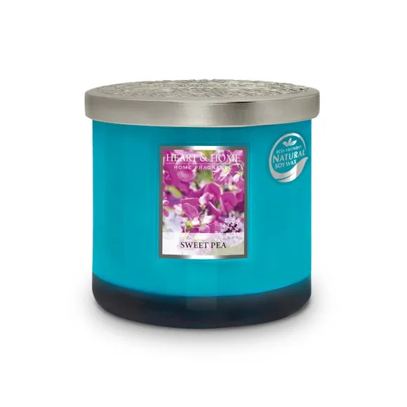Multi Wick Candle Sweet Pea - Blue, Glass