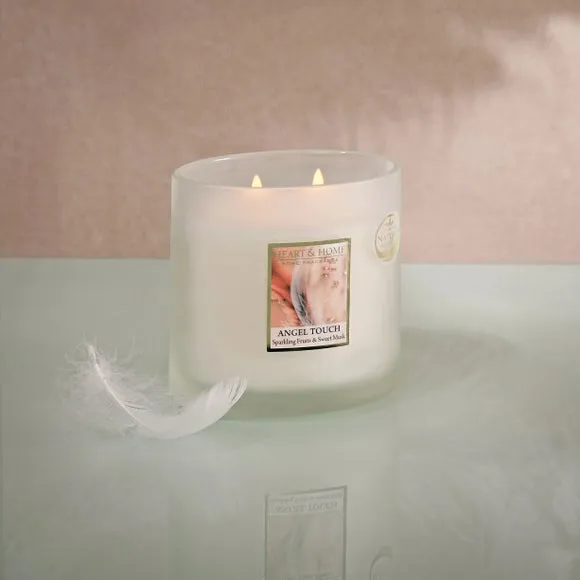 Multi Wick Candle with Embossed Lid - White image