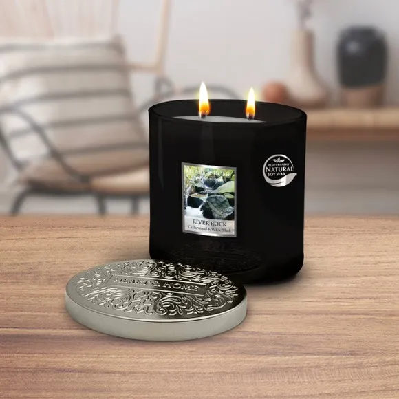 Multi Wick Candle with Glass Jar - Black image