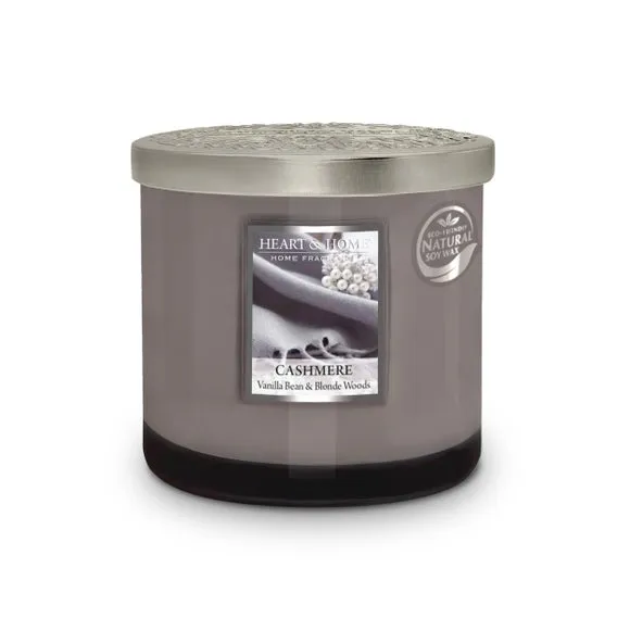 Multi Wick Candle with Glass Jar - Grey, Soy Wax