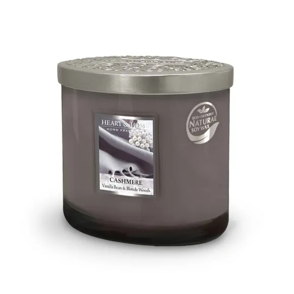 Multi Wick Candle with Glass Jar - Grey, Soy Wax