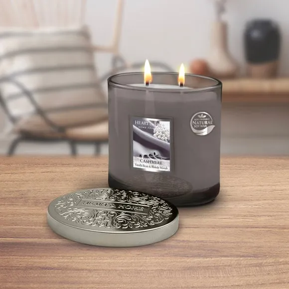 Multi Wick Candle with Glass Jar - Grey, Soy Wax image