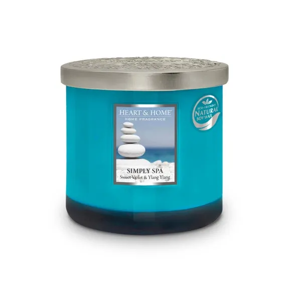 Multi Wick Candle with Twin Wicks - Blue, Glass