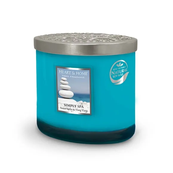 Multi Wick Candle with Twin Wicks - Blue, Glass
