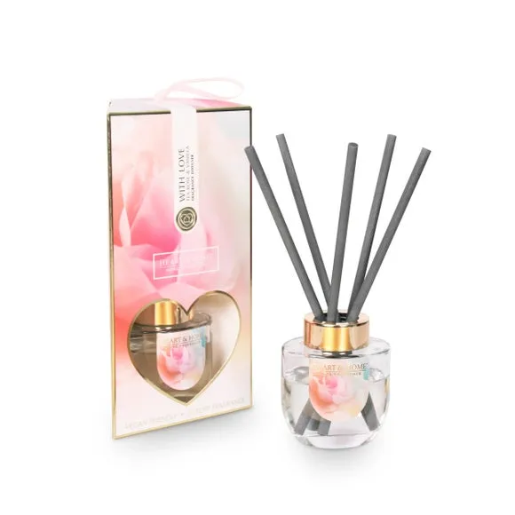 Reed Diffuser Tea Rose & Vanilla - Clear Glass