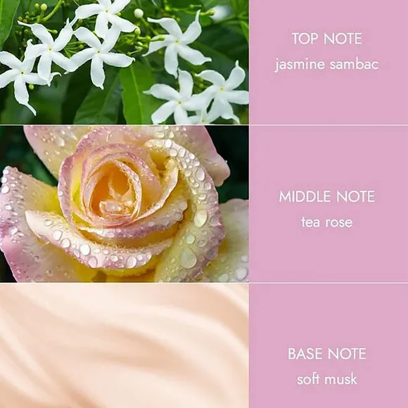 Reed Diffuser Tea Rose & Vanilla - Clear Glass