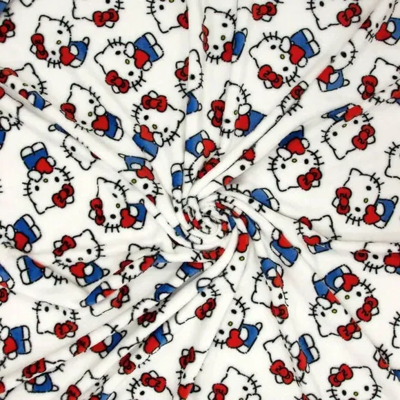 Fleece Blanket with Character Design - White