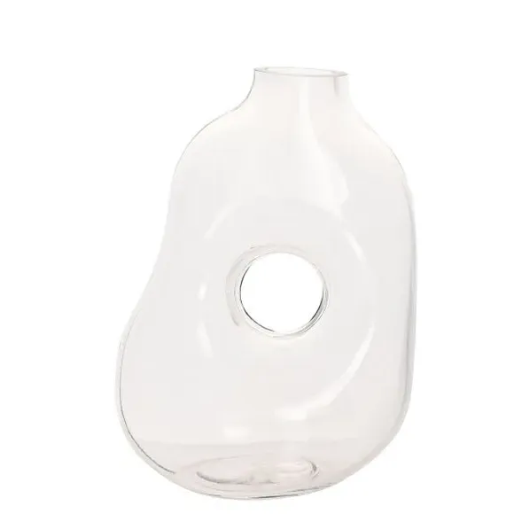 Abstract Glass Vase - Clear, Handmade