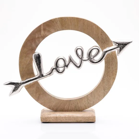 Arrow Love Ornament - Multicolor, Wood Metal image