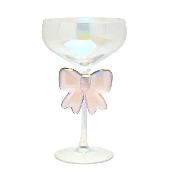 Bow Stem Martini Glass - White, Glass