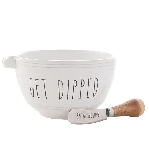 Bowl with Spreader Set - White, Dolomite image