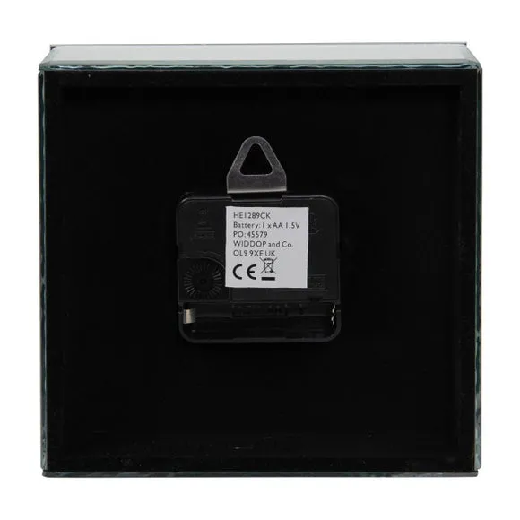 Crystal Border Mantel Clock - Silver, Mirrored Glass