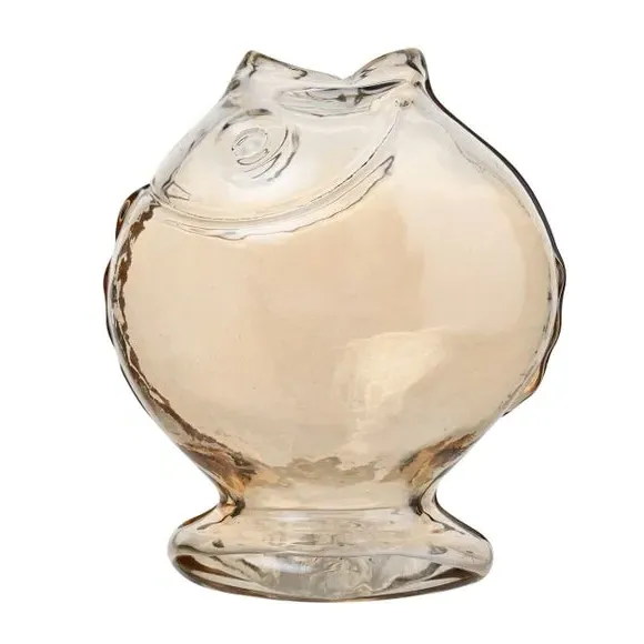 Fish Shaped Vase - Clear, Glass