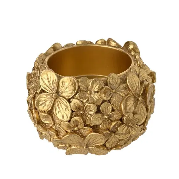 Flower Tealight Holder - Gold, Resin image