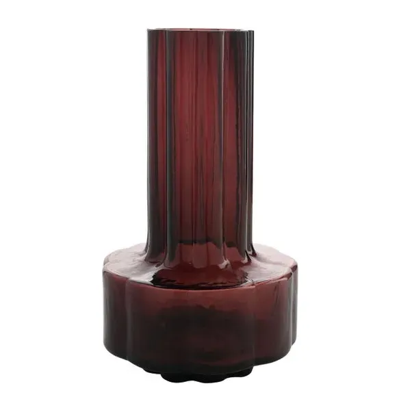 Glass Vase - Burgundy