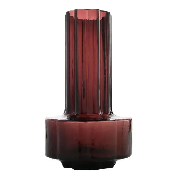 Glass Vase - Burgundy