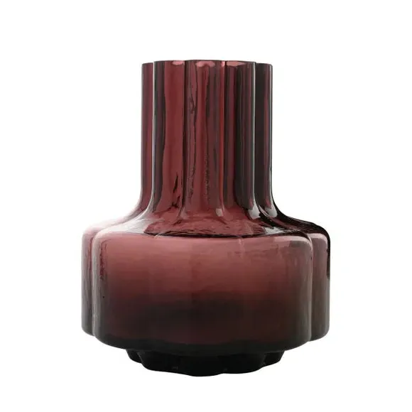 Glass Vase - Burgundy
