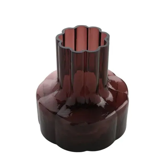 Glass Vase - Burgundy