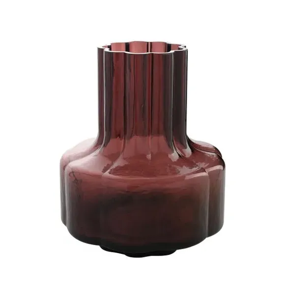 Glass Vase - Burgundy