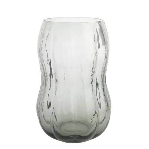 Glass Vase with Curved Silhouette - Black