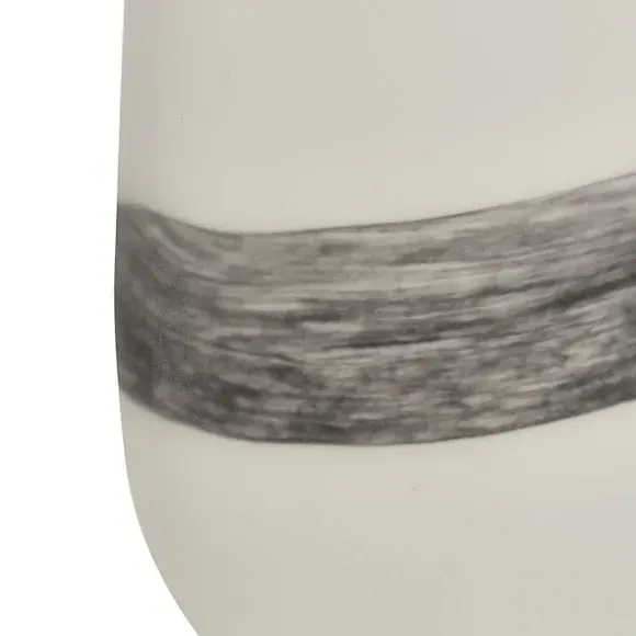 Glass Vase with Marble Band - White, Glass