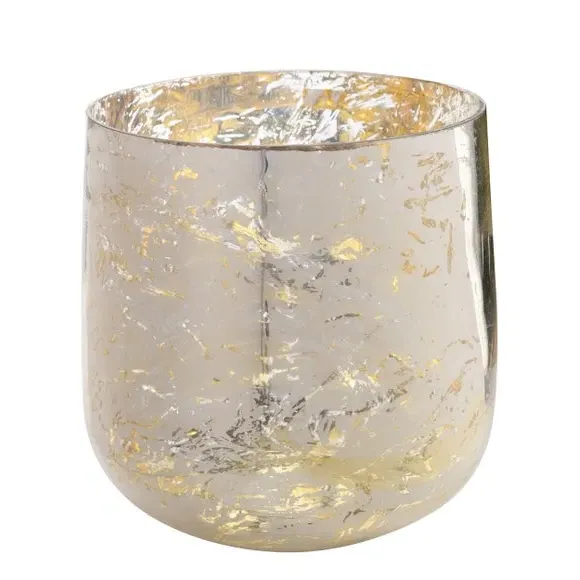 Glass Vase with Ombre Finish - Gold