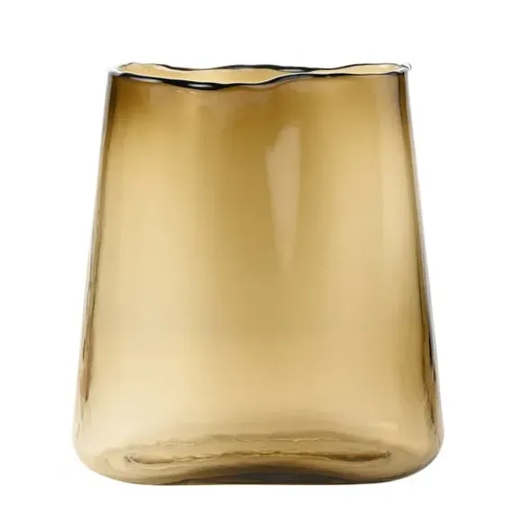 Glass Vase with Yellow Tint - Beige image
