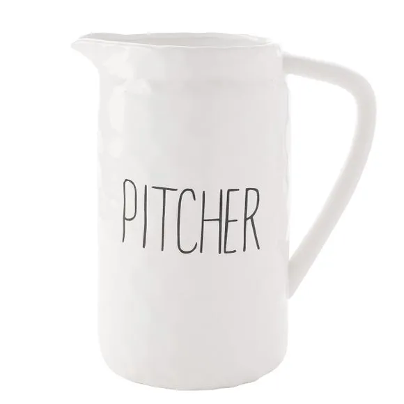 Glazed Pitcher - White, Stoneware