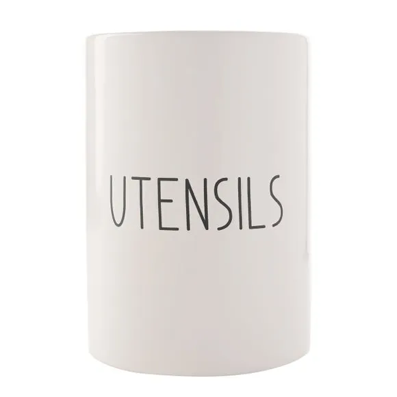 Glazed Utensil Pot - White, Stoneware