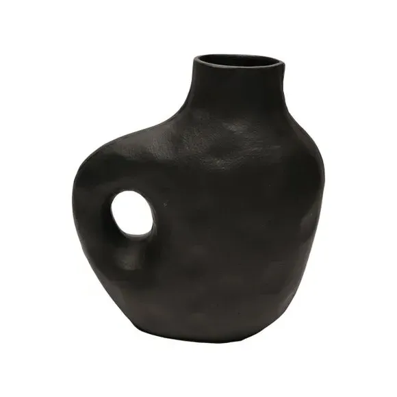 Jug Vase with Irregular Shape - Black, Aluminium image