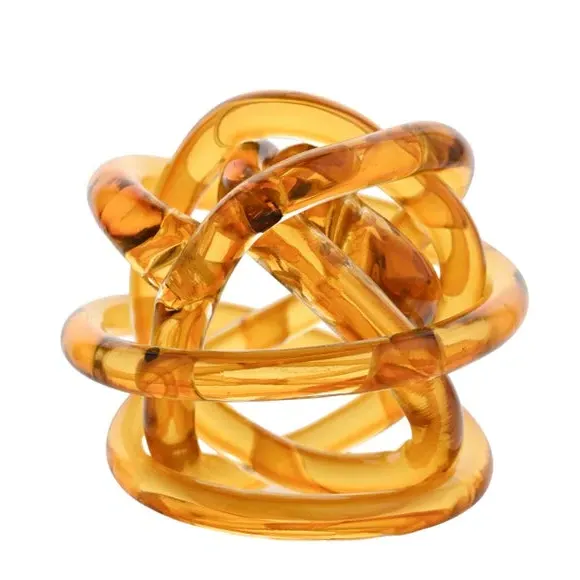 Knotted Glass Ornament - Amber image