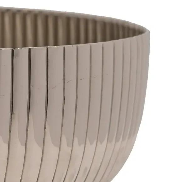 Large Decorative Bowl with Base - Silver, Metal