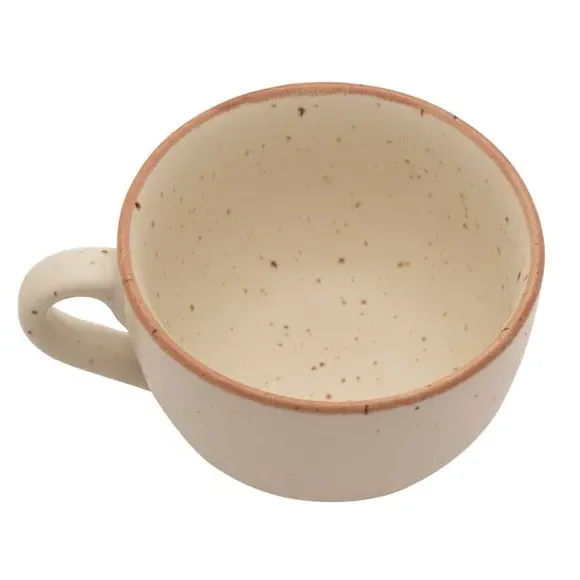 Large Speckled Cup - White, Stoneware