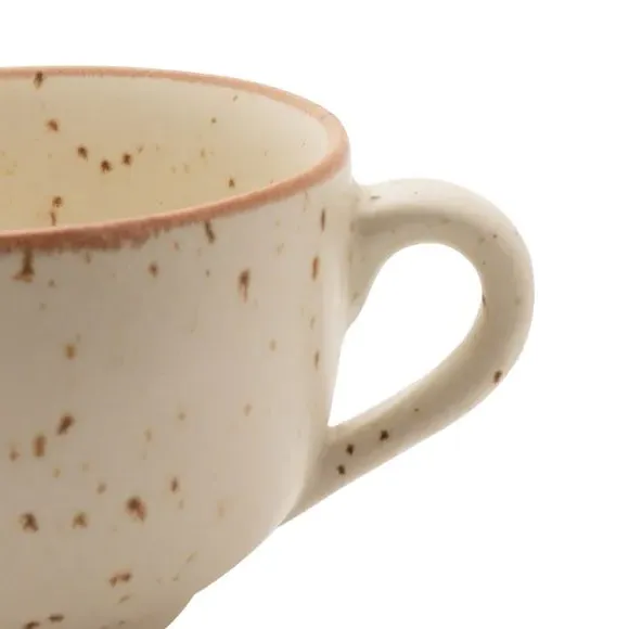 Large Speckled Cup - White, Stoneware