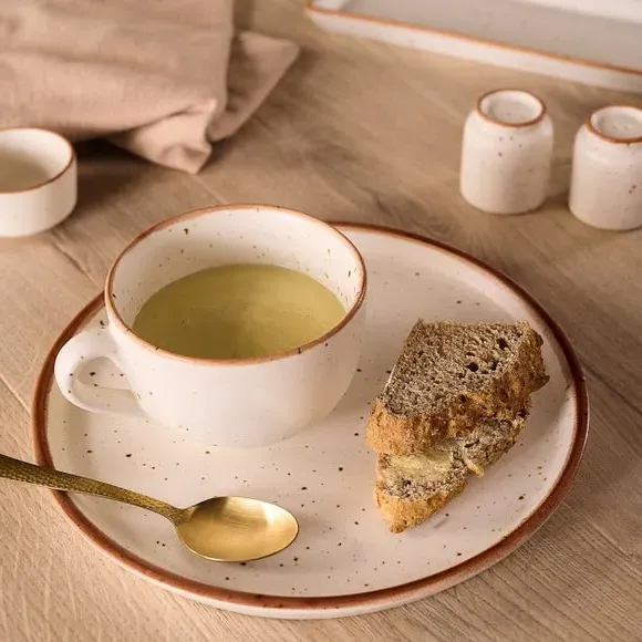 Large Speckled Cup - White, Stoneware