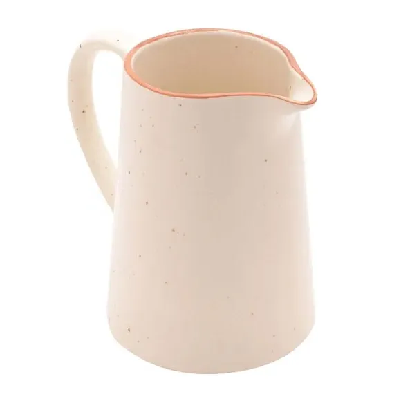 Large Speckled Jug - White, Ceramic