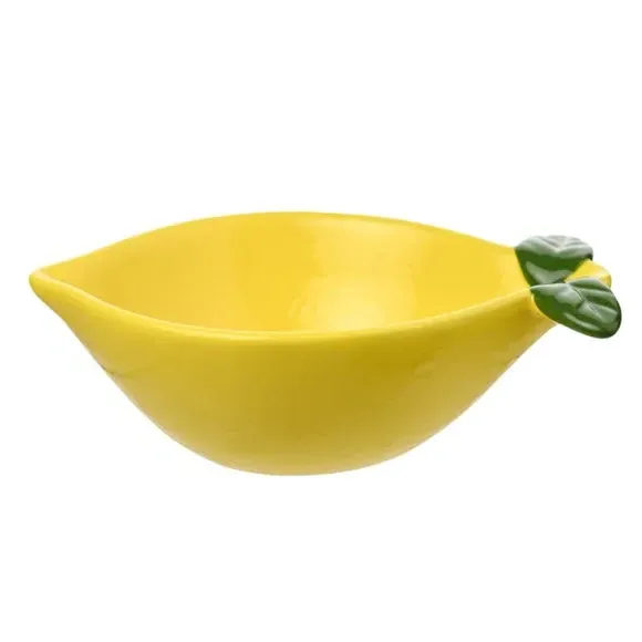 Lemon Serving Dish with Handles - Yellow, Ceramic